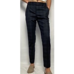 Theory Women’s Plaid Wool Blend Dress Pants Size 2 Blue 29” Inseam